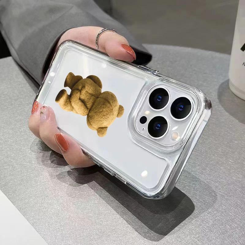 Cartoon Teddy Bear Anti Drop Phone Case for iPhone 17 16 15 14 13 12 11 Pro/Max/Plus Anti Drop and Anti Shock Back Cover