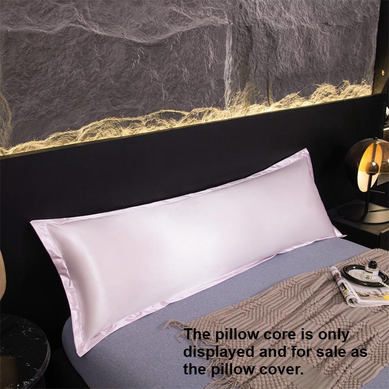 2pcs Summer Ice Silk Waterproof Long Pillowcase Couple Long Pillow Cover Inner Pillow Case The pillow core is only displayed
