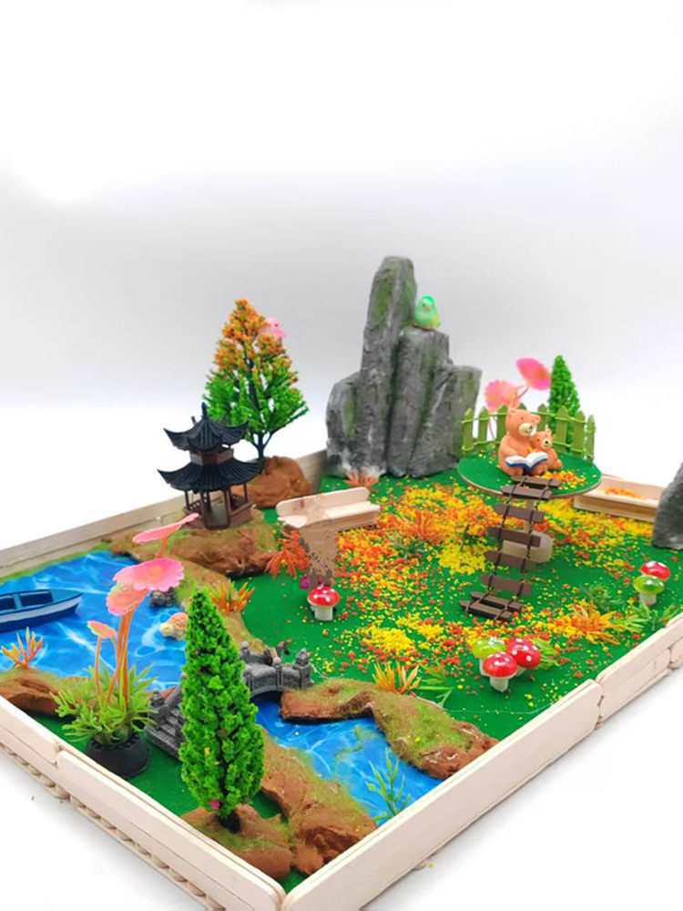 DIY Model Landscape Kit: Green Plants & Scenery Ornaments for Children's Creative Crafting