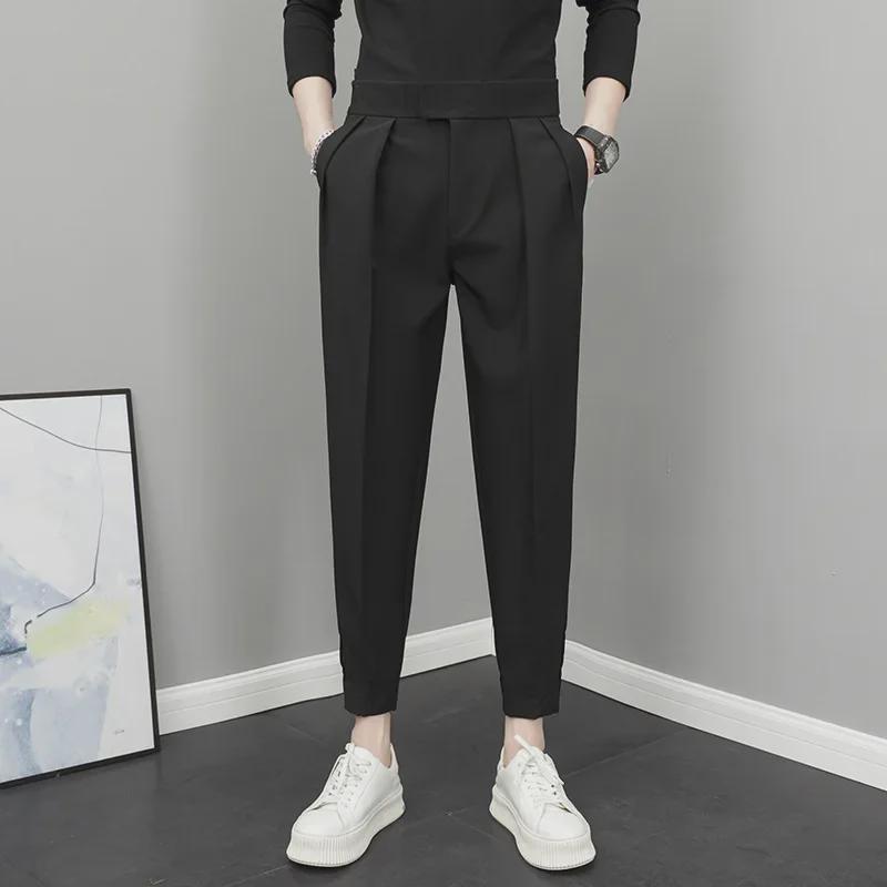 

Мужские весенние укороченные шаровары на липучках: Повседневная универсальная мода. S4 Black