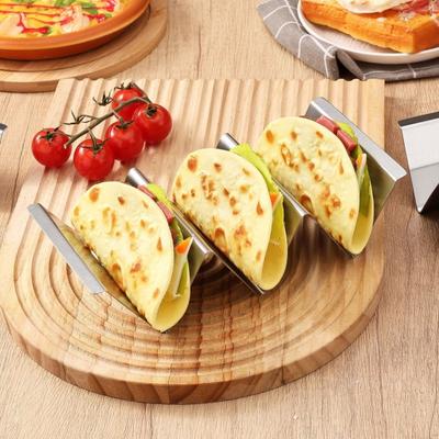Stal Nierdzewna Stojak na Tacos Tortille 2/3/4 Miejsca Stojak na Burrito do Kuchni Wytrzymały Stojak na Naleśniki Oszczędzający Miejsce Stojak do Serwowania Tacos