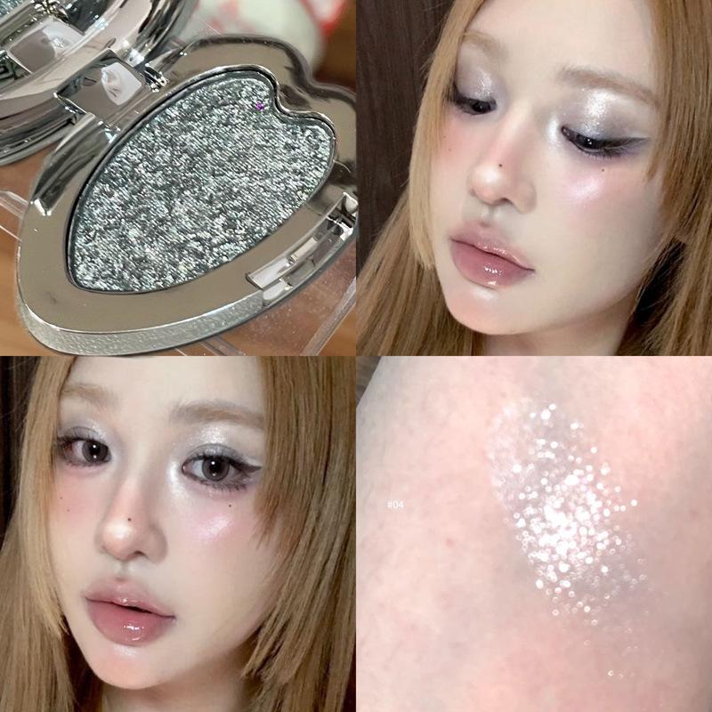 HERORANGE Dream Core Highlighter: Long-Lasting Pearlescent Glitter Eyeshadow & Under-Eye Brightener for Intense Sparkle.