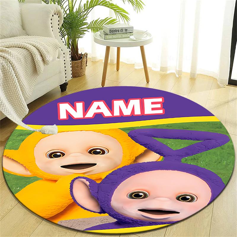 Personalized T-Teletubbies Round Chair Office Rug - Perfect for Mat, Office Chair & More - Ideal Gift for Birthdays and Holidays