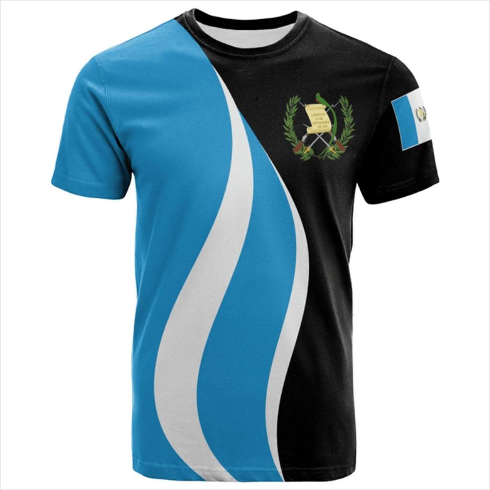 Guatemala National 3D Print T-Shirt Mode Harajuku Guatemalische Flagge Muster Herren Kurzarm T-Shirts Übergroße Oberteile