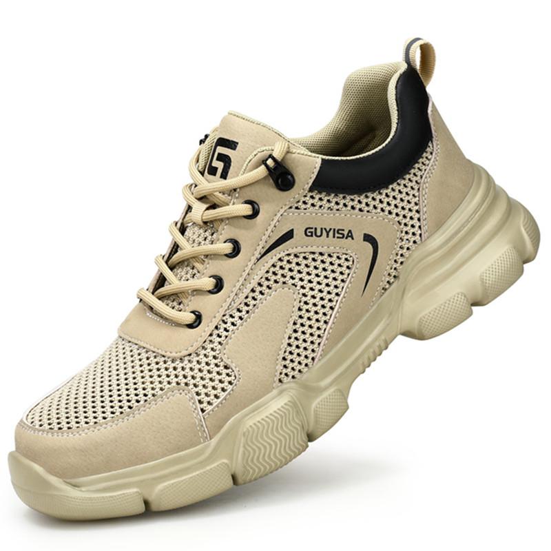 Summer Work Shoes with Protection Breathable Work Shoes with Steel Toe Safety Work Sneakers Lightweight Work Shoes for Men Gift