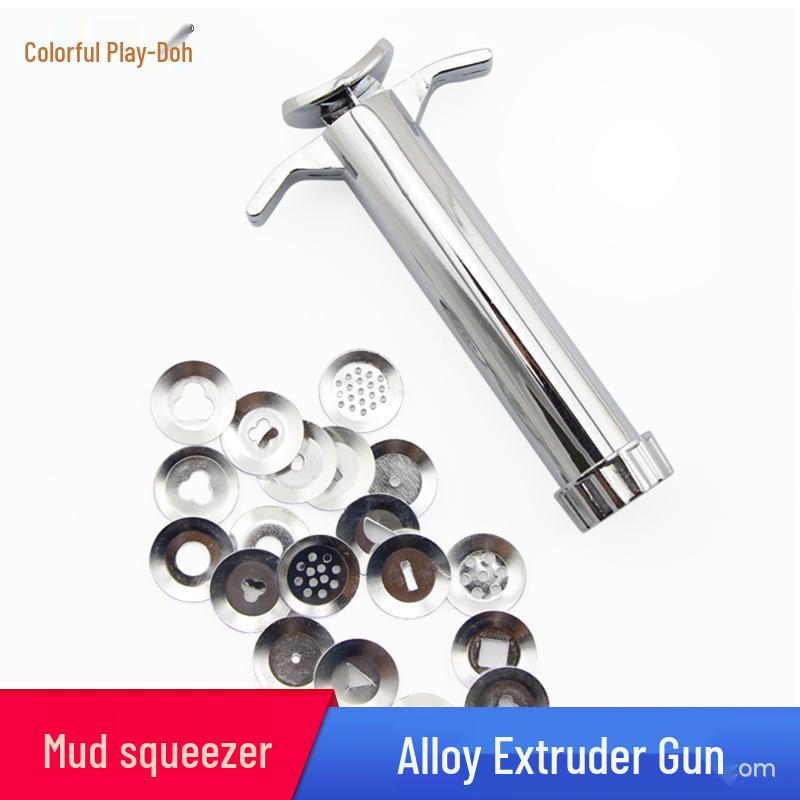 

Ceramic Clay Extruder: Alloy Gun for Shaping and Molding Polymer Clay with 19 Patterns
