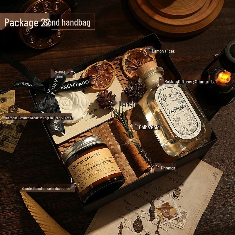 Luxury Soy Wax Aromatherapy Candle Gift Box for Weddings, Birthdays, Colleagues, and Decorative Keepsakes