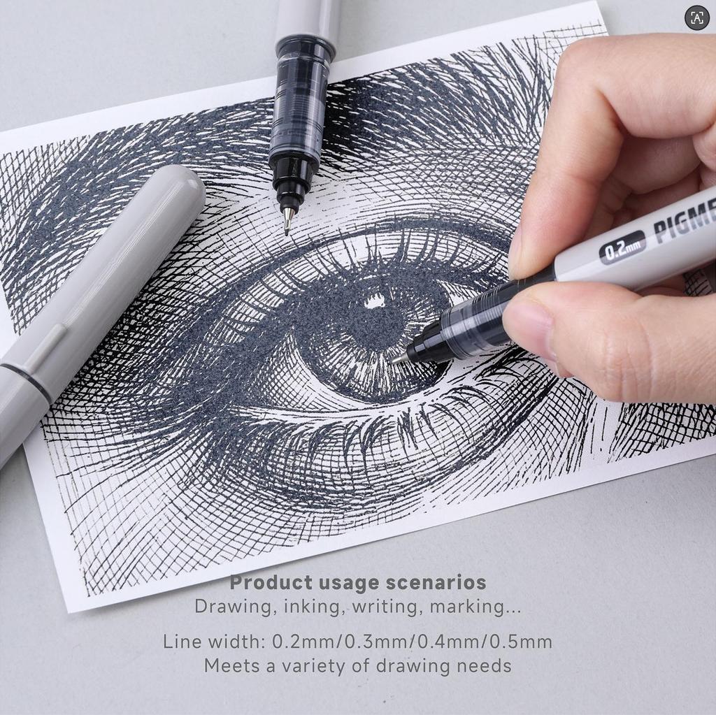 LANGUO 0,2/0,5 mm Strichstärke Pigment Liner Gel-Stifte Wischfest Wasserfest Fineliner Stifte Schreibwaren Schul- und Bürobedarf