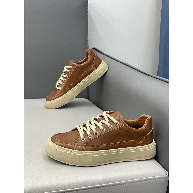 Chaussures en cuir souple nouvelle collection automne Chaussures à semelle plate style britannique Lisses Tendance Sport et loisirs xs