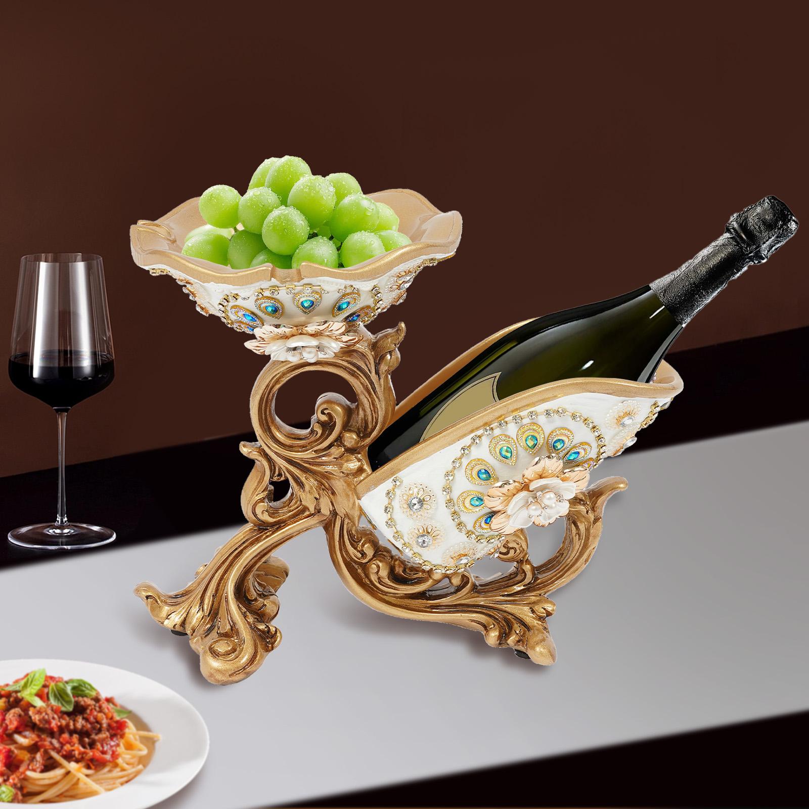 

Golden European Style Resin & Acrylic Wine Bottle Rack, Tabletop Countertop Holder for Wine Storage, Kitchen Decor for Home Bar