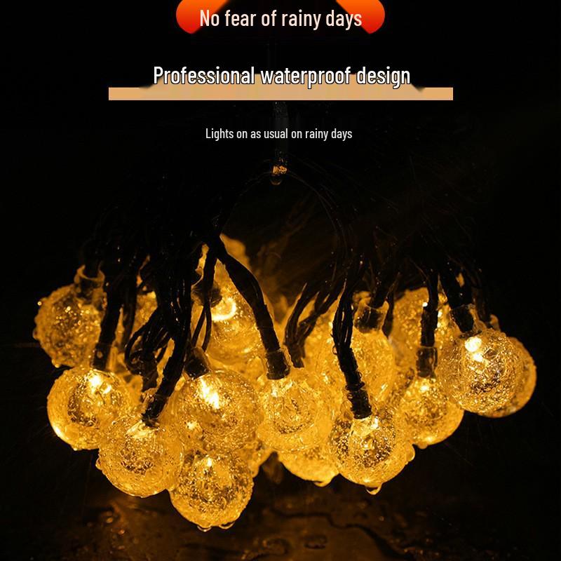 LED Solar Bubble Ball String Lights - Colorful Decorative Lights for Festivals and Outdoor Use