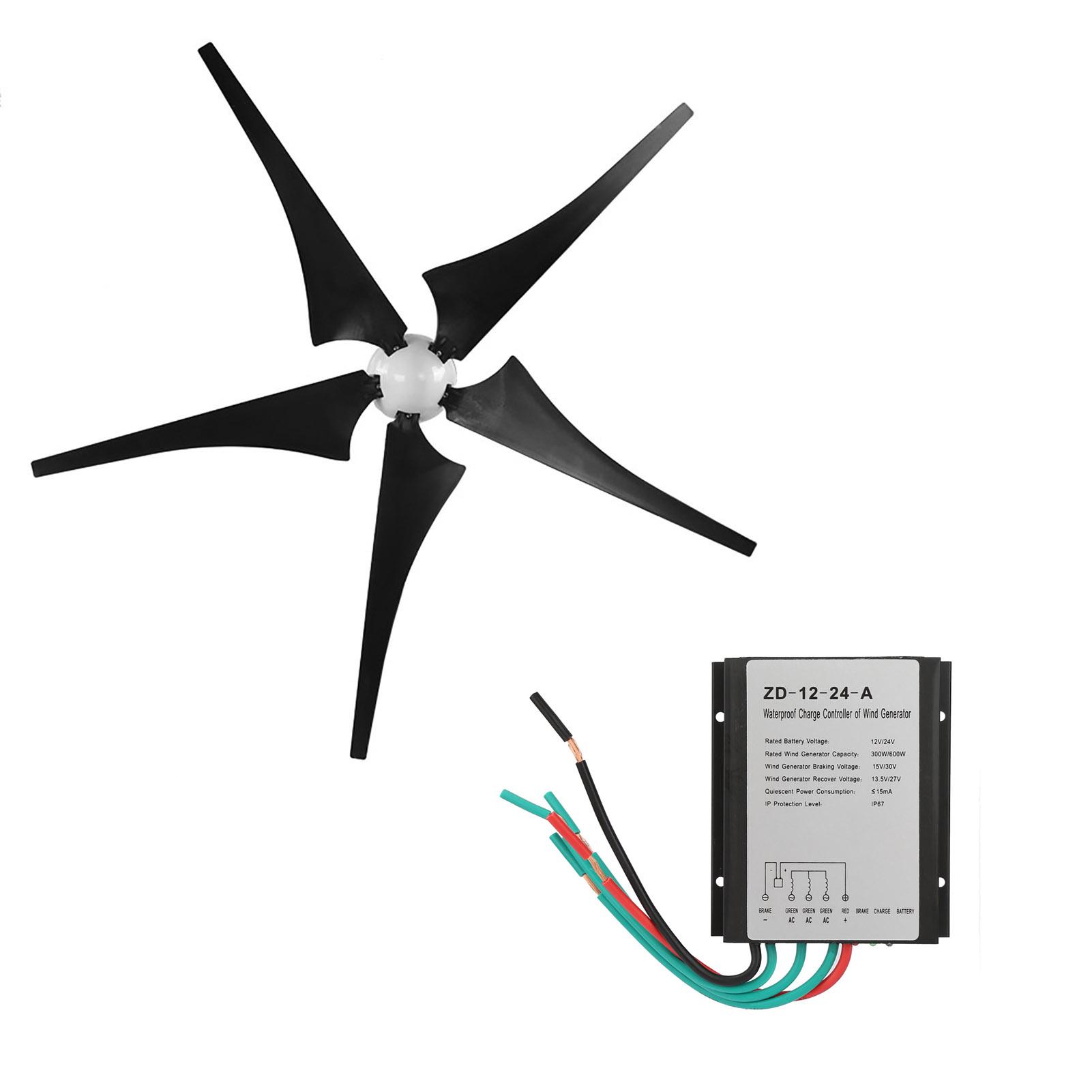 

Wind Generator Five Wind Blades 400W Wind Controller for Home /Camping