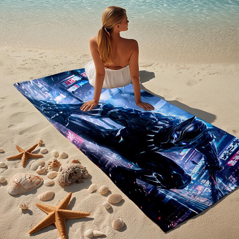Black panther Beach Towel Microfiber Beach Towel Super Soft & Absorbent for Bath, Beach, Travel  Bath Time Accessory, Fan gifts