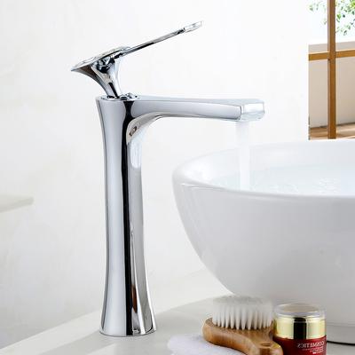 Silver Basin Faucets Waterfall Faucet for Bathroom Basin Mixer Tap Single Handle Sink Mixer Tap Deck Mounted Bathroom Torneiras