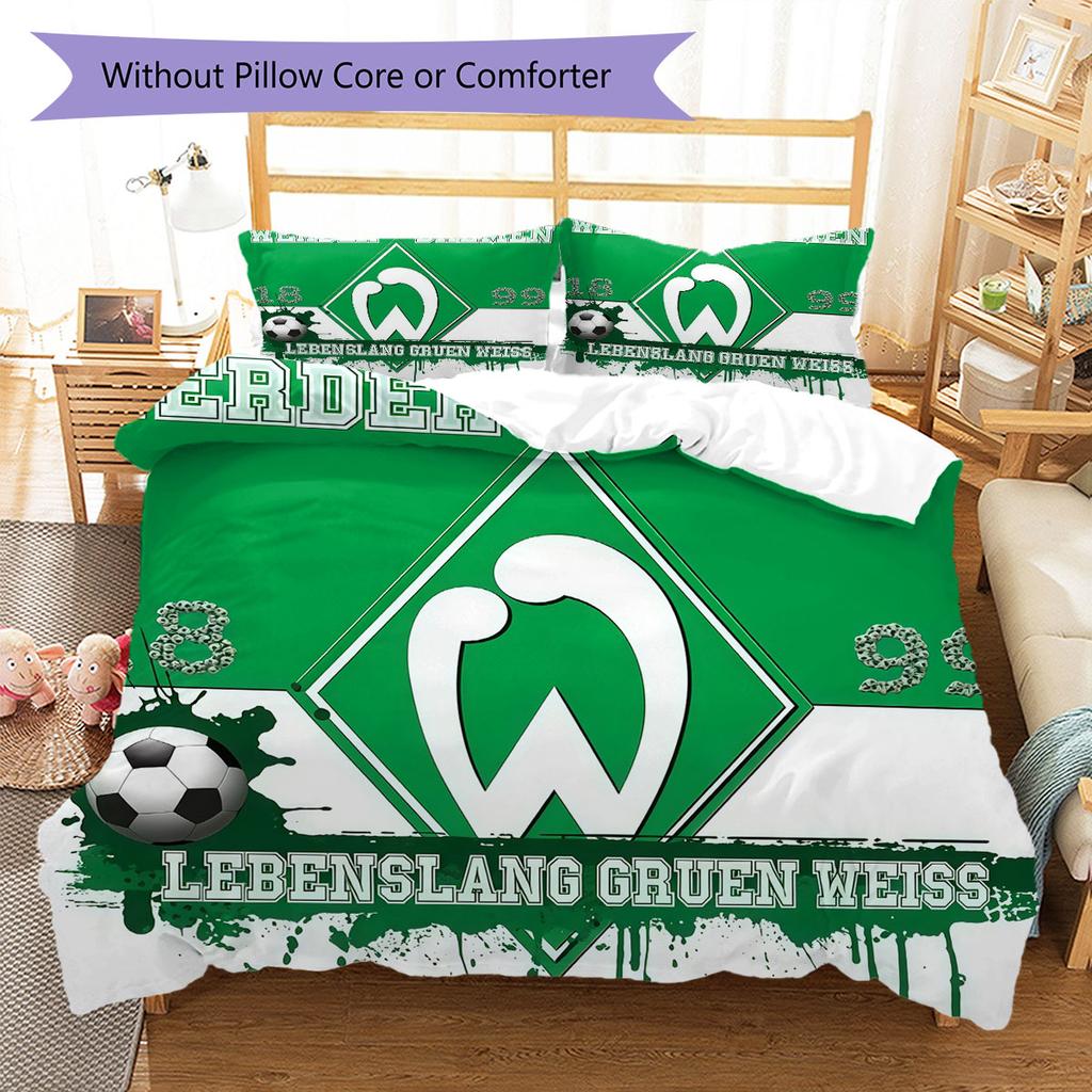 Set Copripiumino Trapuntato con Logo Werder Federa Decorazione per la Casa Regalo di Compleanno (1 * copripiumino + 2 * federa, senza nucleo)