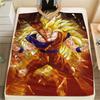 Son Goku Anime Print Flannel Blanket, Soft Warm for Bedrooms Sofas Beds, Perfect for Travel Picnic Chair -HE24