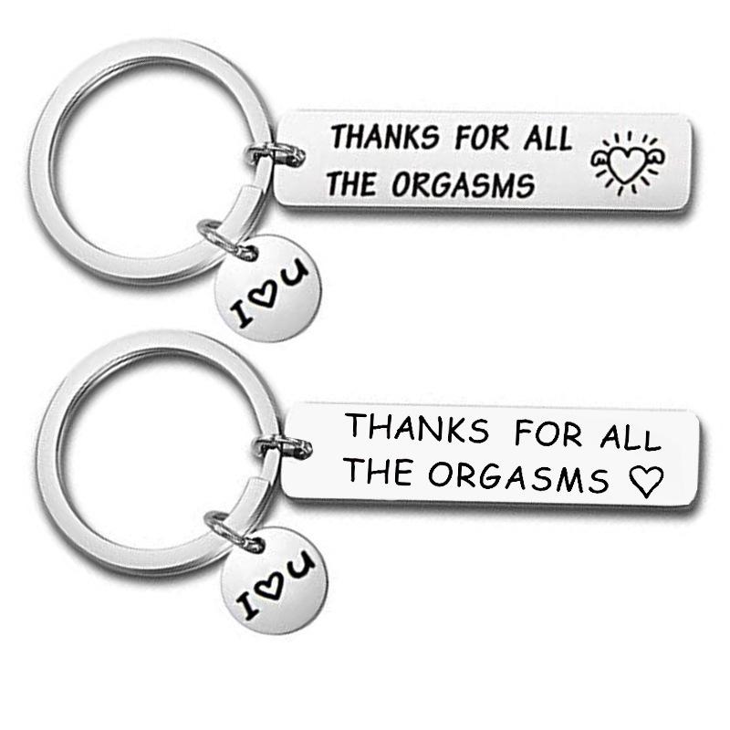 Couple Humorous Valentines Day Long Strip Stainless Steel Keychain Stainless Steel Keychain for Mothers Day and Fathers Day Backpack Bag Pendant