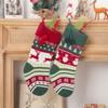 Kids Candy Bag Hanging Socks Santa Claus Sock Gift Bag Knitted Christmas Stocking with Pompoms