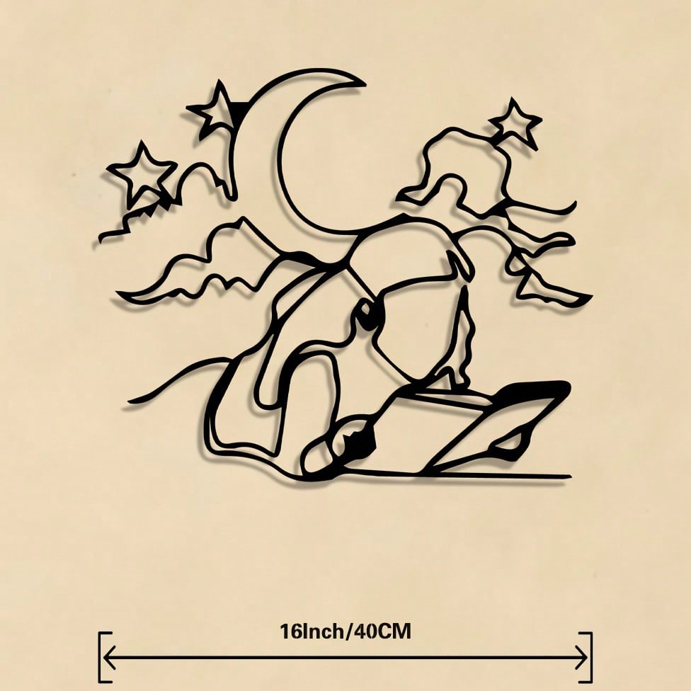 

Reading Under Moonlight Metal Wall Art Wrought Iron Books Starry Night Literary Decor Gift різнокольоровий