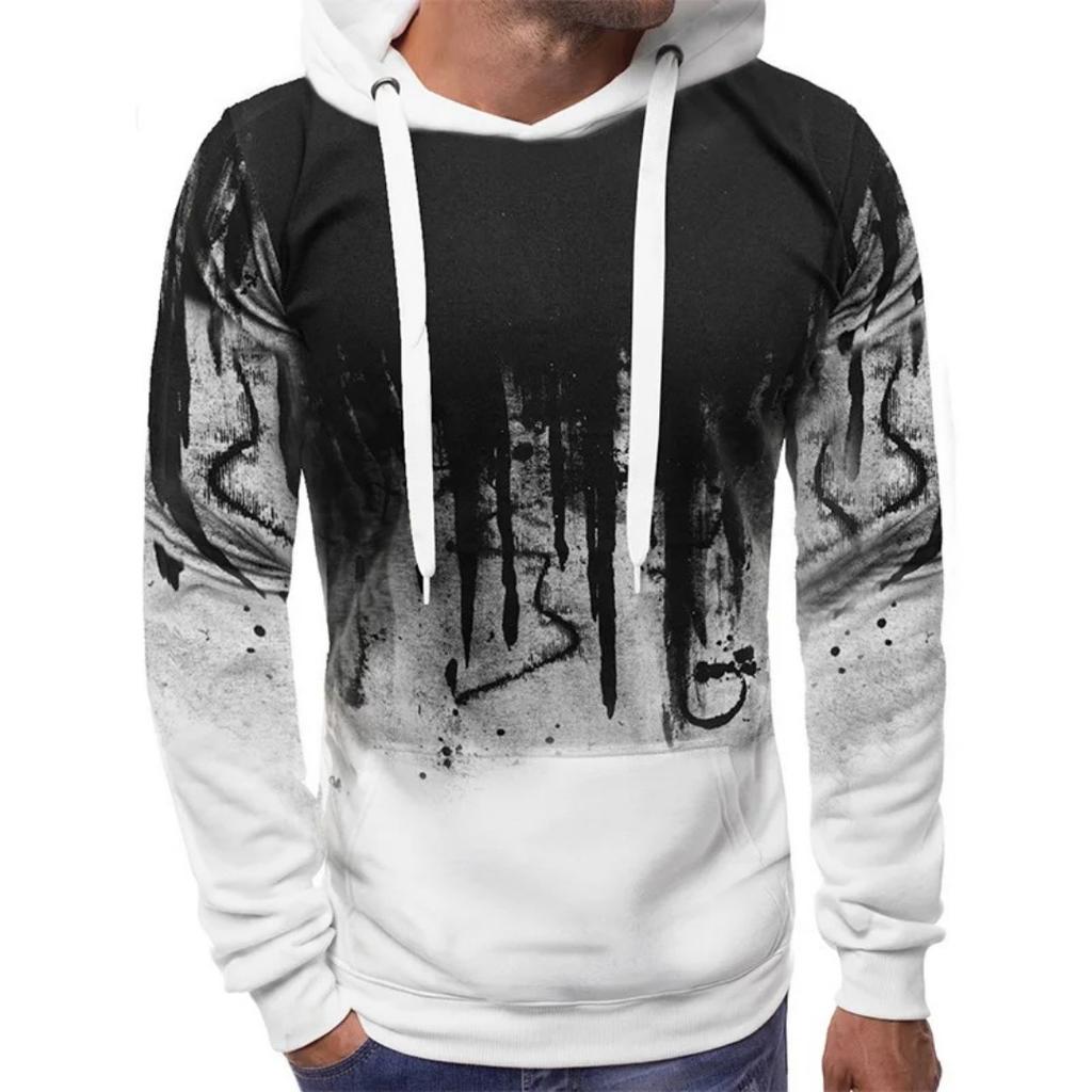 Herren-Pullover mit Farbverlauf-Print, Kapuzen-Sweatshirt, Frühling, Herbst, täglich, Fitness, Sportbekleidung, Mode, lässige Hoodies, lockere Kleidung