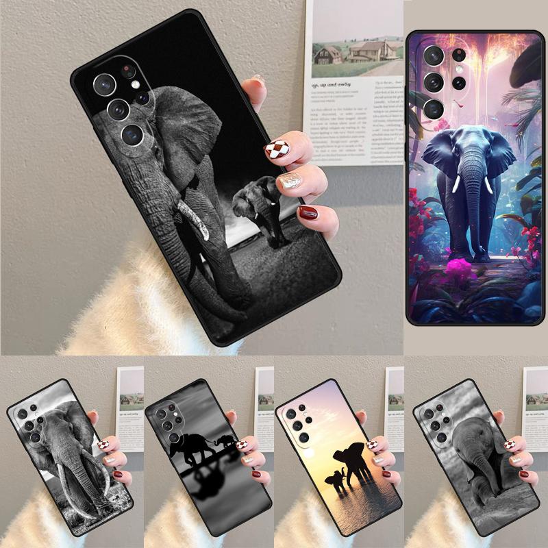 Animal Elephant Phone Case Cover For Samsung Galaxy S24 S25 Ultra S21 S22 Ultra S10E Note 10 Plus Note 20 FE S23