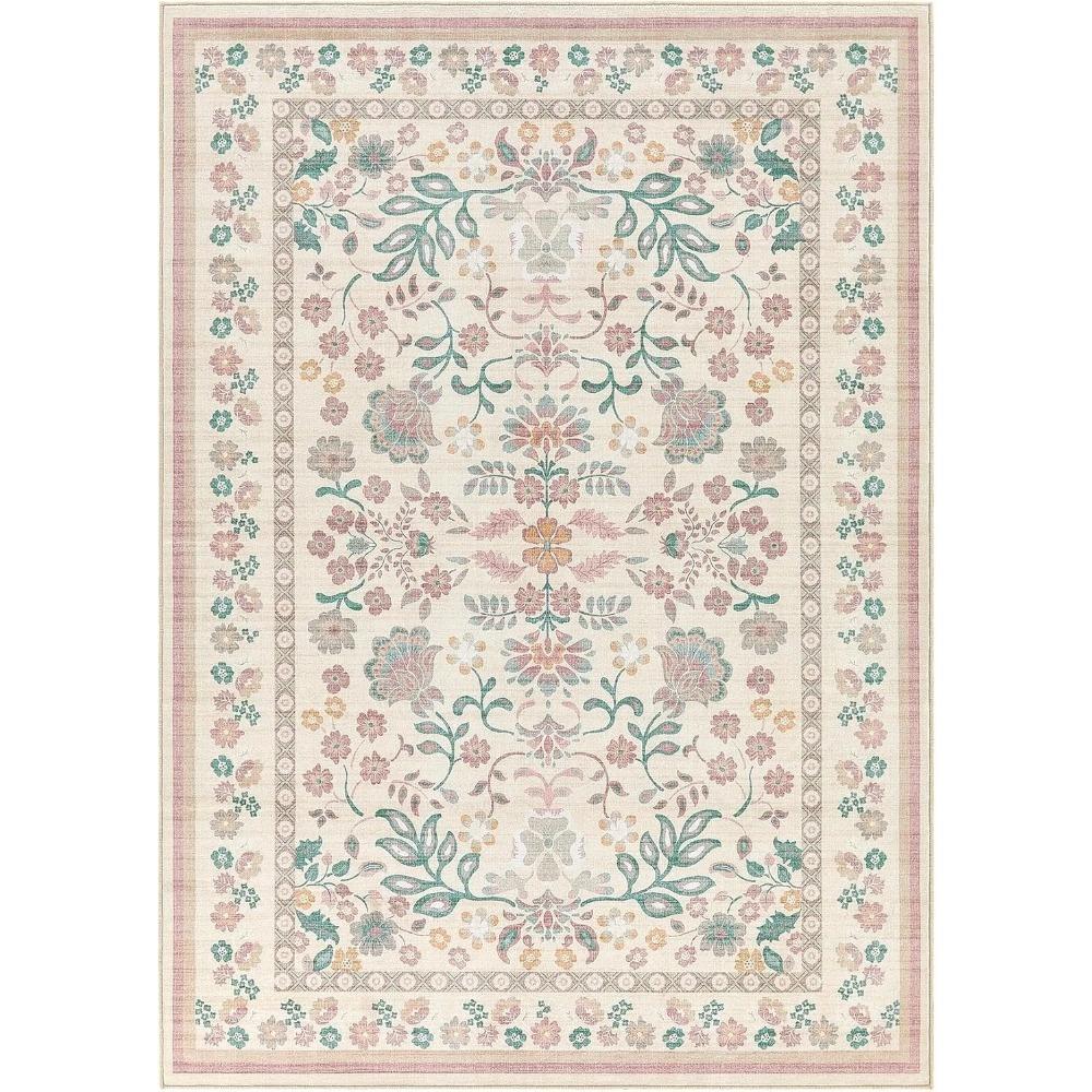 Living Room Carpet Large Size Bedroom Bedside Floor Mat Machine Washable Carpets Spring Flowers Plant Retro Home Decoration Rug