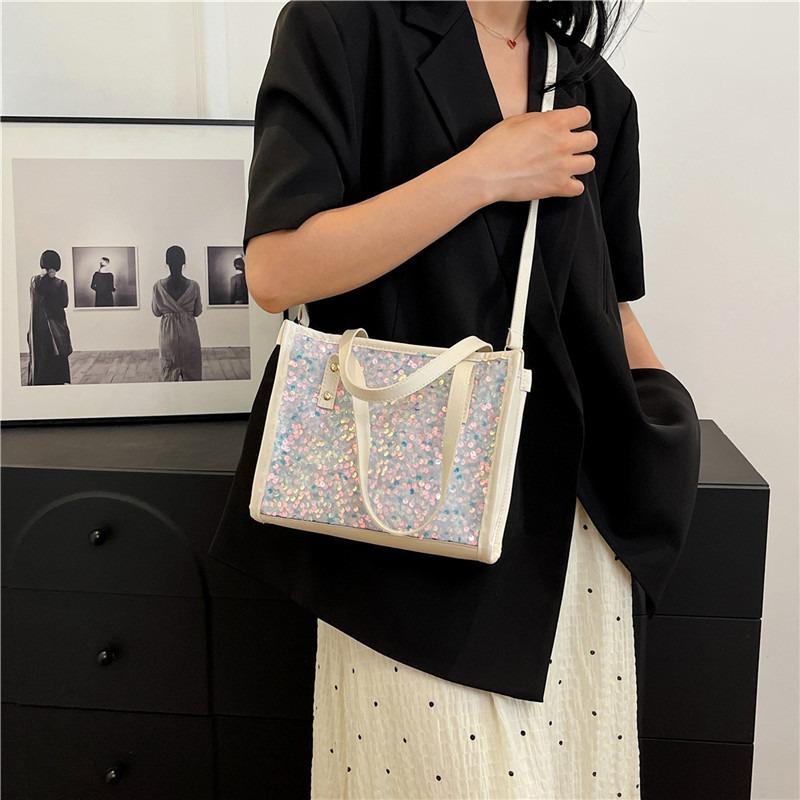 Pu Women's Bag Small Square Bag Handbag New Shoulder Bag Sweet Sequined Messenger Bag Bag Bag