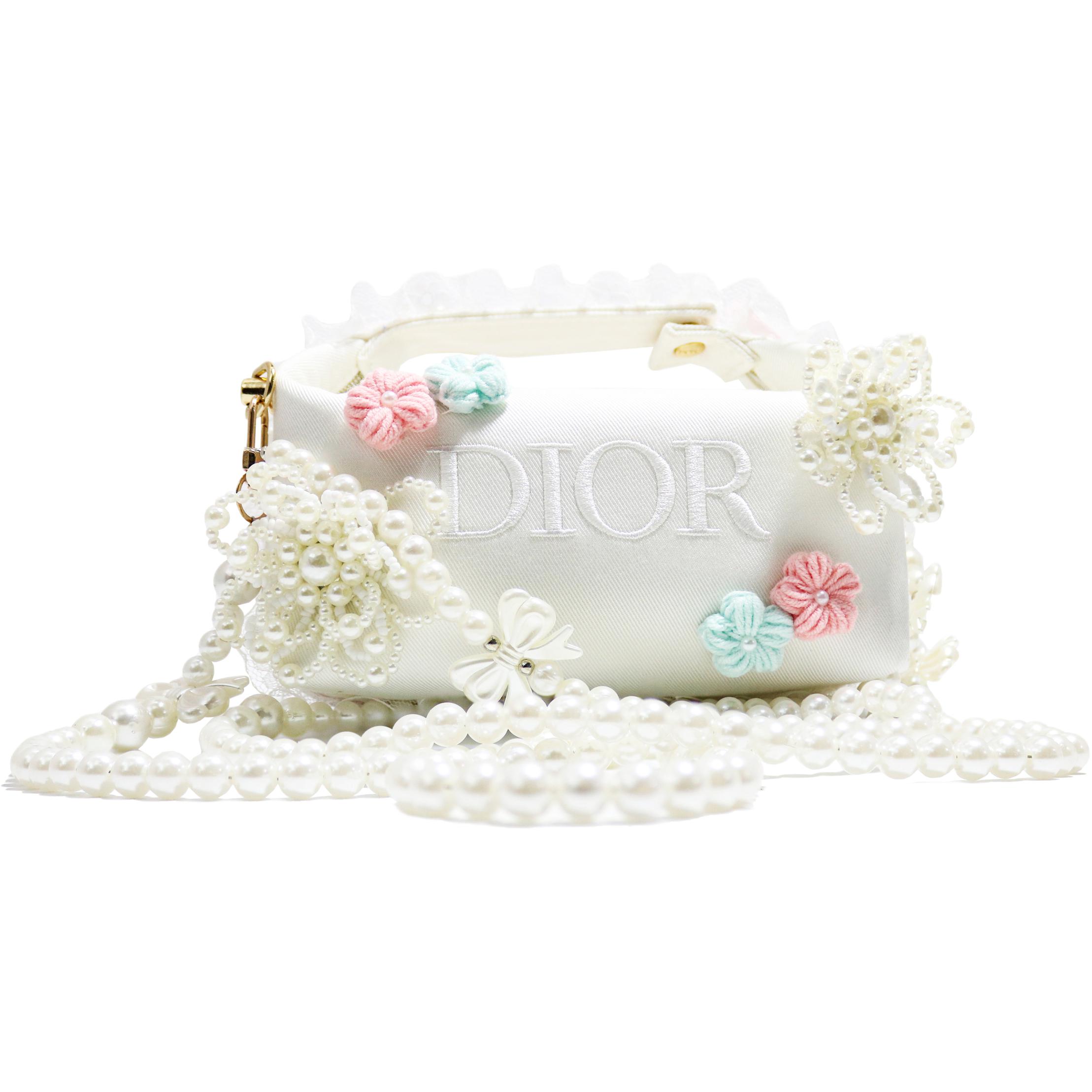 Handmade DIY Dior-inspired Remake Makeup Bag White