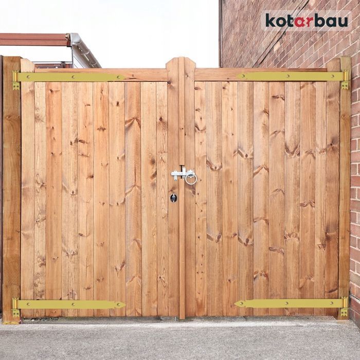 Charnière de porte - KOTARBAU - 600 mm - Acier galvanisé - Jaune - 2 pièces