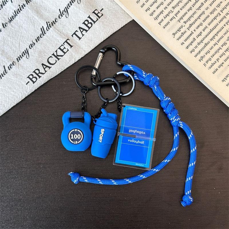 Itness Theme Rubber Keychain Pendant Portable Gym Style Bag Charm Durable Key Ring for Sports Lovers Men Women Daily Accessory