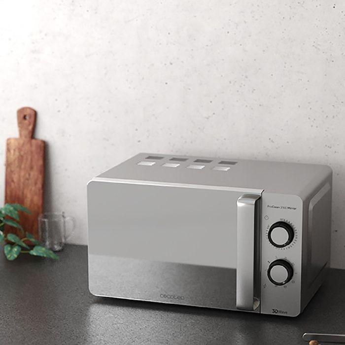 Cecotec ProClean 3160 Revêtement Miroir Pour Un Meilleur Nettoyage Technologie 3DWave Grill 800 W 20 L Design Élégant Avec Porte Mir