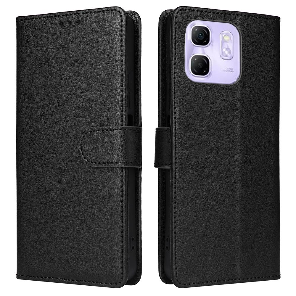 

For Infinix Hot 50i 4G/Smart 9 4G Case Wallet Stand View PU Leather Phone Cover Black