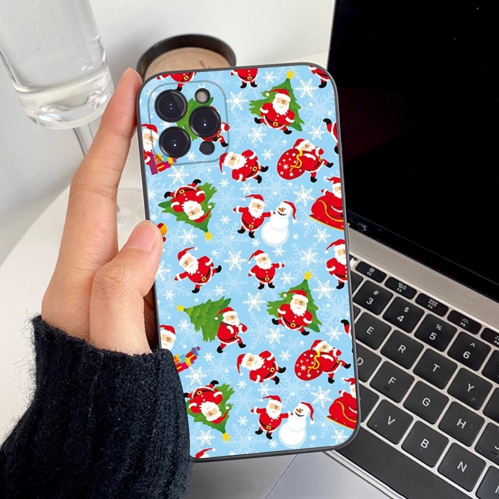Weihnachts-Cartoon-Neujahrs-Handyhülle Für iPhone 15 14 11 12 13 Mini Pro XS Max Hülle 6 7 8 Plus X XR SE 2020 Funda Schale