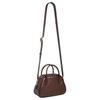 Coach Borough 23 Metal Logo Zipper Closure Detachable Shoulder Strap Leather Bowling Bag Women Bags Brown CU863-B4MPL