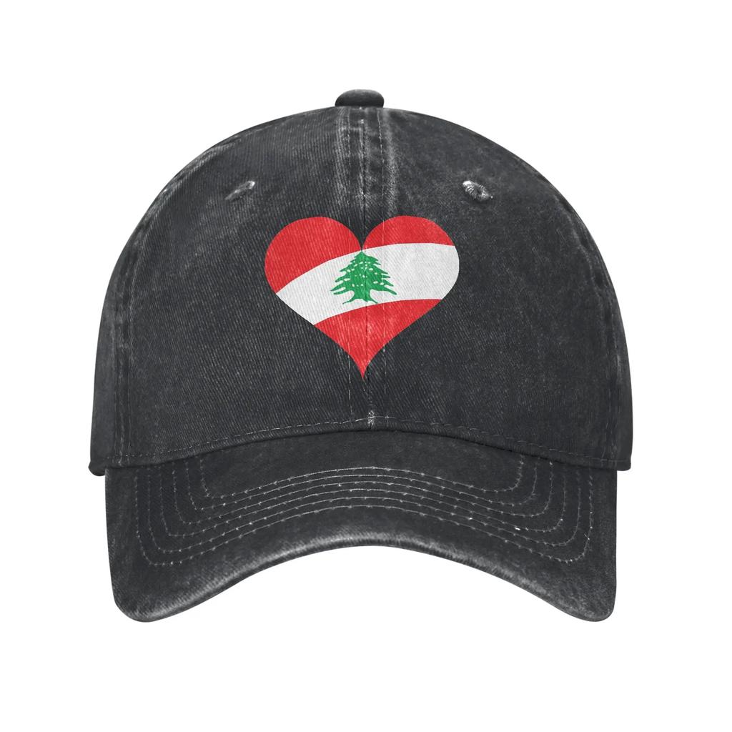 Lebanon Flag Heart Accessories Baseball Caps Unisex Casual  Caps Hat Adjustable Trucker Hats Snapback Cap
