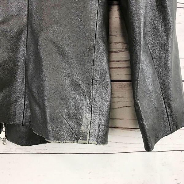 Italy SIGNORIA Leather Jacket 46/XL Dark Gray Riders Coat Fall/Winter(USED)