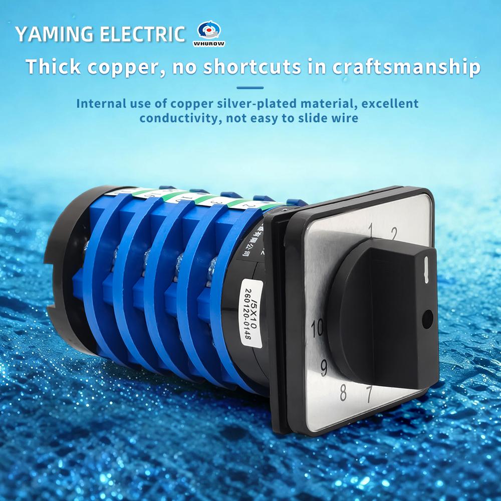 KDHC-32/5*10 Ten Positions 5 Poles 32A Silver Contact Electrical Selector For CO2 Welding Machine Changeover Rotary Switch