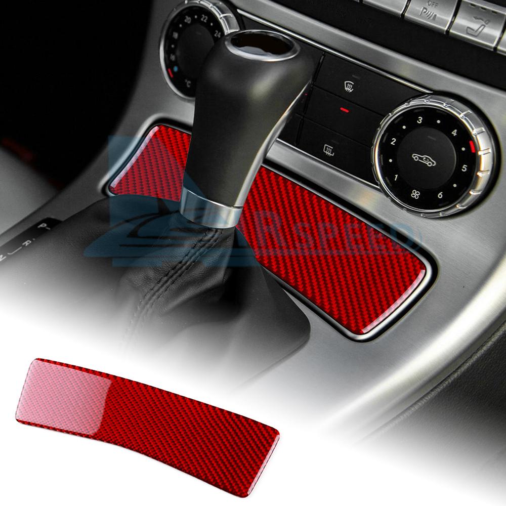 Real Soft Carbon Fiber Trim Sticker For Mercedes Benz SLK R172 2011 2012 2013 2014 2015 2016 Car Gear Ashtray Panel Accessories