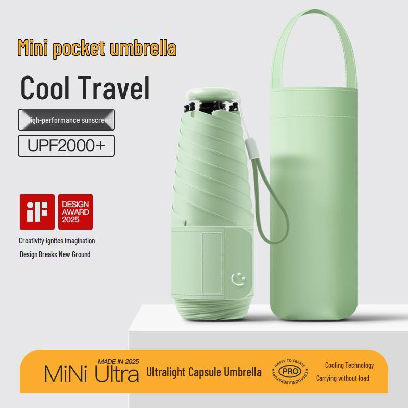 Women's Mini Anti-UV Sunshade Umbrella - Portable, Dual-Use for Sunny & Rainy Days