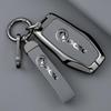 Compatible Dongfeng Fengguang 580 E380 Remote Key Cover: Metal Protective Shell with Leather Wrap for 2016/2017 Models