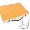 Outdoor Camping Table with Carry Handle Portable Bamboos Desktop Picnics Table Folding Table Small Balconies Grill Desk