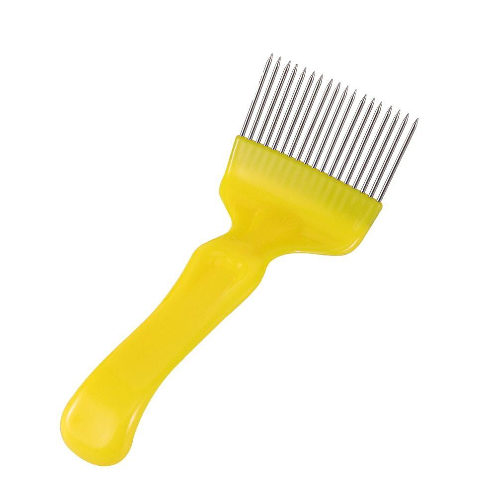 18/21 Pin Bee Honey Fork Straight Needles Plastic Handle Honey Scratcher Stainless Steel Yellow/Red/ Honey Scraper Beekeeper