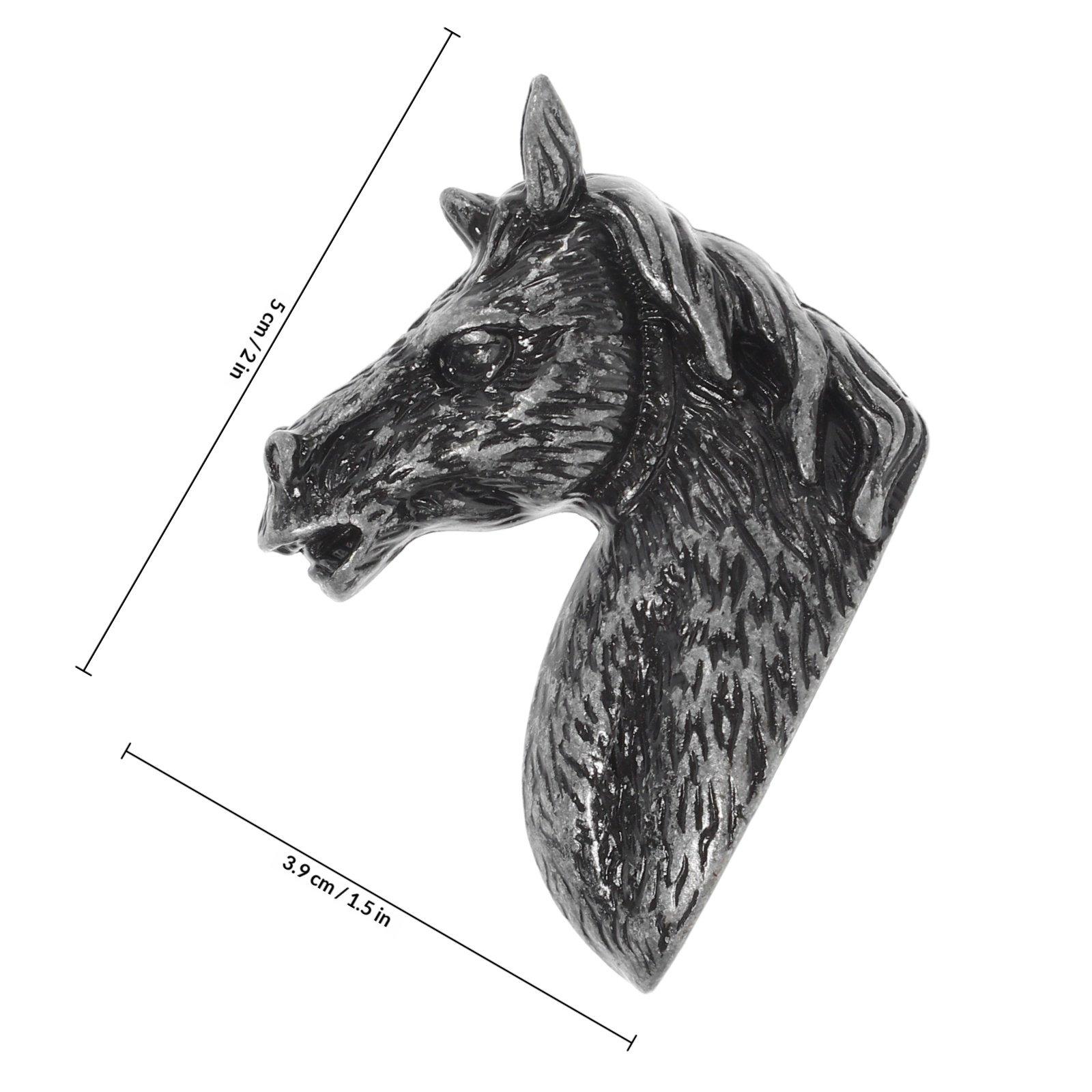 

Modern Horse Head Animal Creative Knob Easy Install Decorative Cabinet Pull Handle for Drawer Door Vintage Rustic Furniture серый