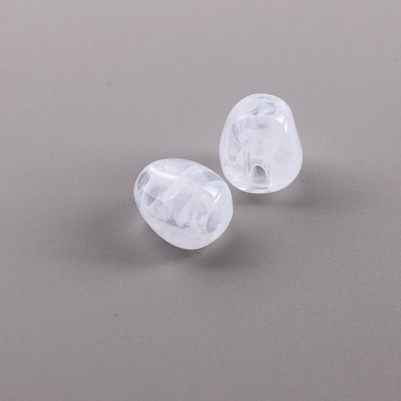 14x13mm Large Hole Irregular Marbled Acrylic Barrel Beads for DIY Bracelet Phone Chain Bag Weaving Accessories RT0398