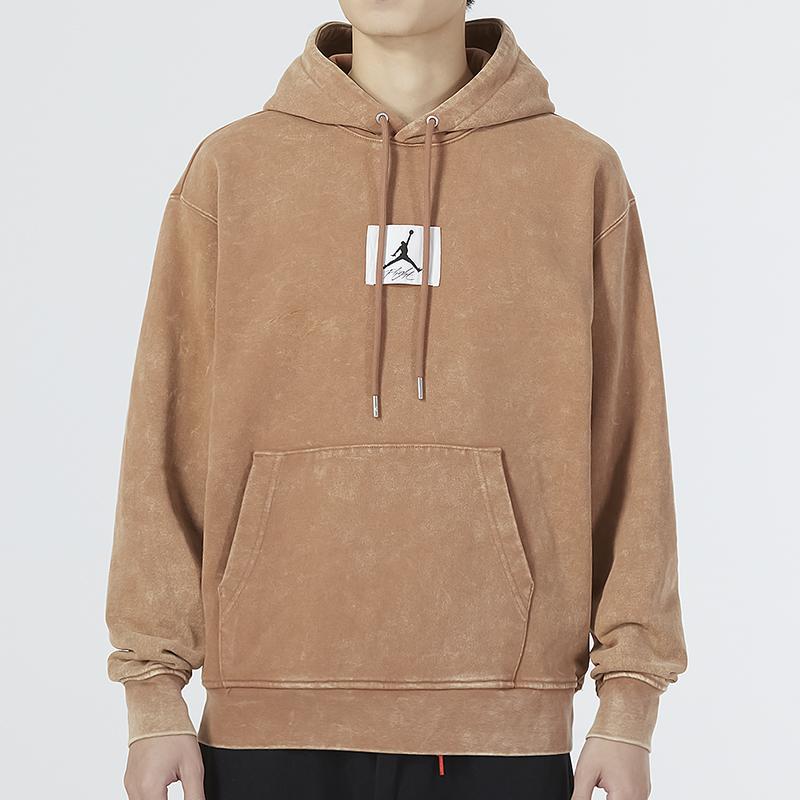 Jordan Tie-Dye Logo Print Casual Loose Pullover Hoodie Men Tops Mineral-Clay-Yellow DR3088-215