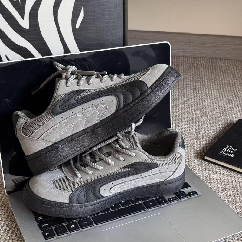 2026 New Trend Breathable Comfortable Niche Low Top Versatile Personality Casual Sports Fashion Men s Shoes Trend 39 серый