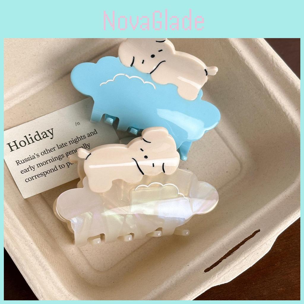 Adorable Korean Style Sweet Dog Cloud Hair Claw Clip For Women In Colorful Acetate
