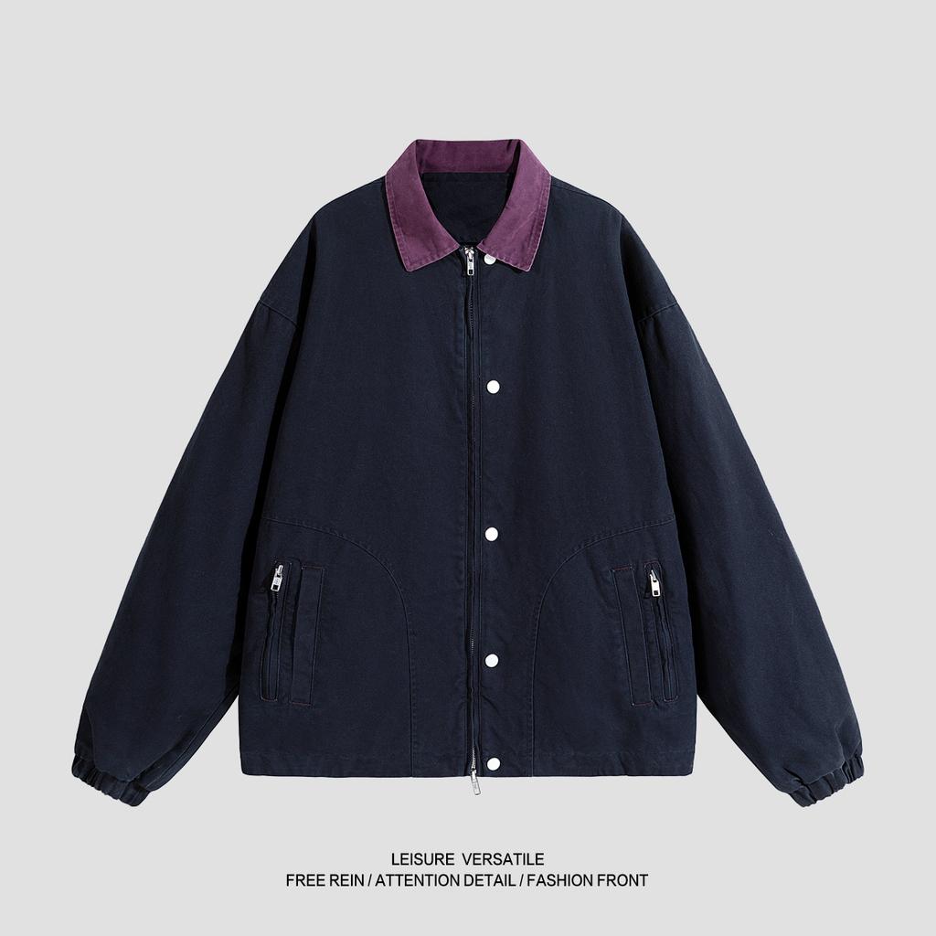 High-end Pure Cotton Jacket for Men's New Jacket American-style Washing Tool Lapel Men's Spring and Autumn Clothing