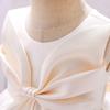 Vestito in Raso da Principessa con Fiocco per il Primo Compleanno di una Neonata