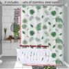 Simple wind green leaves bathroom shower curtain shielding partition Shower curtain quick dry can be scrubable light opaque bath